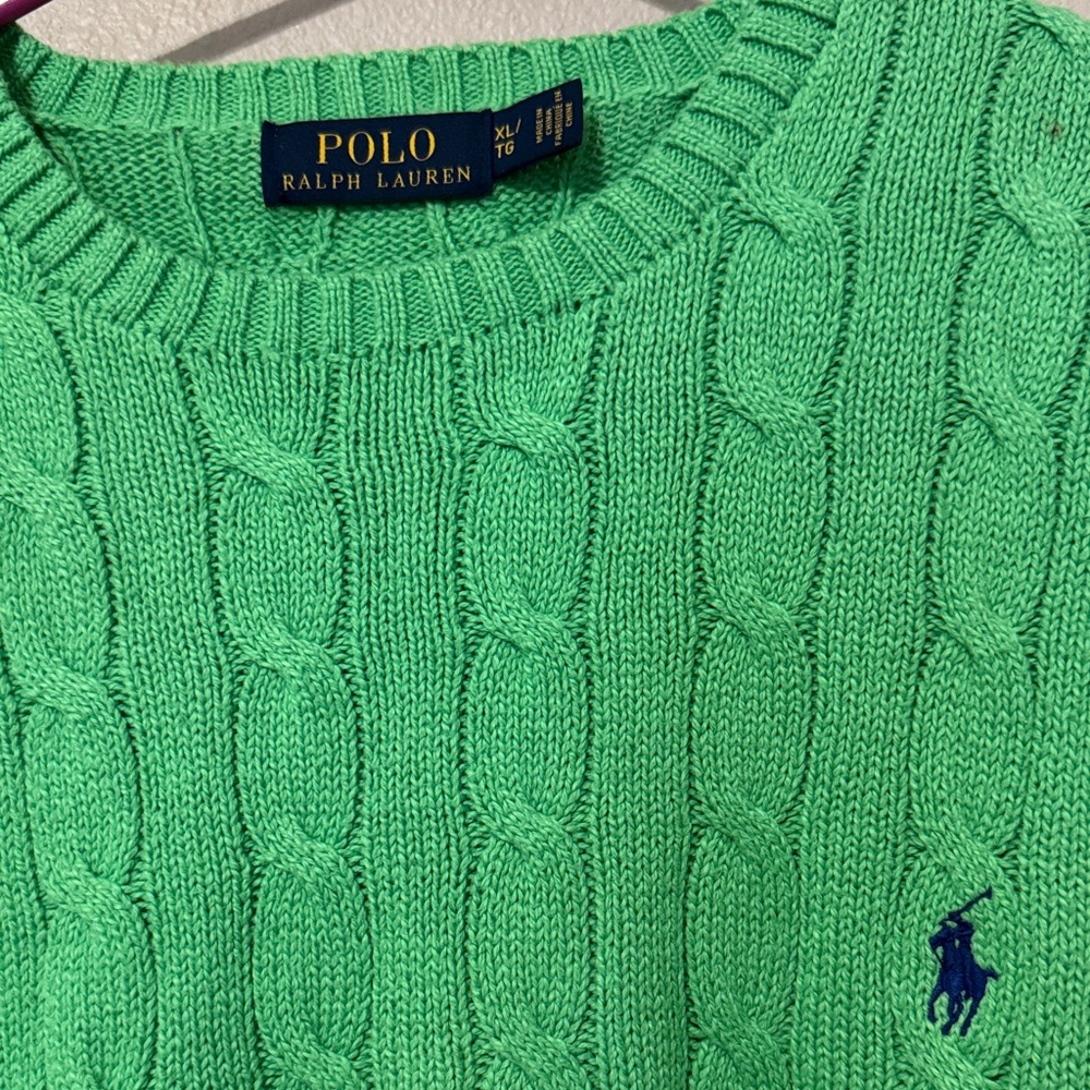 Polo by Ralph Lauren Vibrant Green Crewneck Sweater - Picture 2 of 5